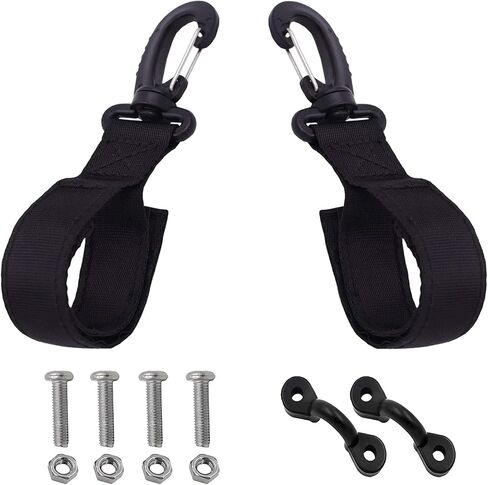 AUXPhome Universal Kayak Paddle Holder, Paddle Board Accessories, Inflatable Boat Paddle Storage, Canoe Paddle Keeper, Set of 2 Paddle Clips, with Kayak Pad Eye Deck Loops Tie Down with Screws in Kuwait