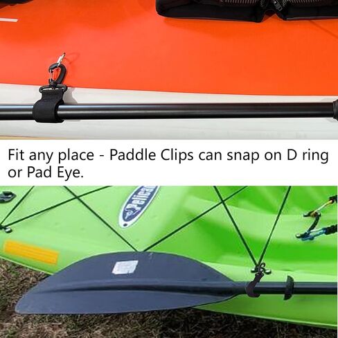 AUXPhome Universal Kayak Paddle Holder, Paddle Board Accessories, Inflatable Boat Paddle Storage, Canoe Paddle Keeper, Set of 2 Paddle Clips, with Kayak Pad Eye Deck Loops Tie Down with Screws in Kuwait