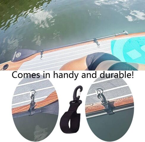 AUXPhome Universal Kayak Paddle Holder, Paddle Board Accessories, Inflatable Boat Paddle Storage, Canoe Paddle Keeper, Set of 2 Paddle Clips, with Kayak Pad Eye Deck Loops Tie Down with Screws in Kuwait