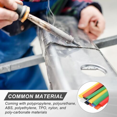 قضبان لحام بلاستيكية، قضيب لحام HDPE 10 بوصات عالي القوة مقاوم للماء مناسب لإصلاح مصدات البلاستيك وقوارب الكاياك ومصدات السيارات وخزانات الدراجات النارية والحرف اليدوية - (14 حزمة، 7 ألوان) in Kuwait