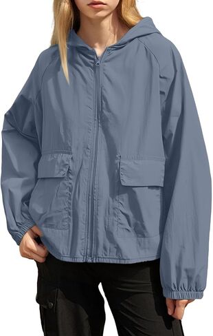 Womens UPF 50 Lightweight Athletic Jacket Sun Protection Running Track Jackets Long Sleeve Outdoor Coat With Pockets in Kuwait