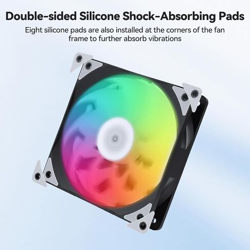 ELUTENG 4 عبوات 120 مم ARGB Fan 4 Pin PWM بحد أقصى 2400 دورة في الدقيقة | RGB قابل للتحكم، تأثير مرآة لا نهائي، مروحة تبريد هادئة للكمبيوتر الشخصي، براغي تثبيت متضمنة in Kuwait