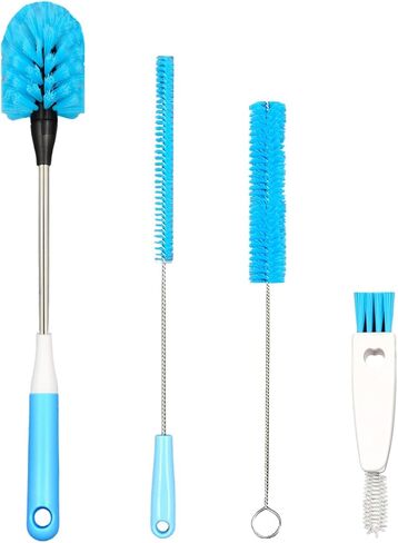 4-in-1 Bottle Brush, 15 in Water Bottle Brush & Straw Cleaner Brush,Lid Brushe,Bottle Cleaning Brush for Water Bottle, Flask,Wine Decanters,Straws-Blue in Saudi Arabia