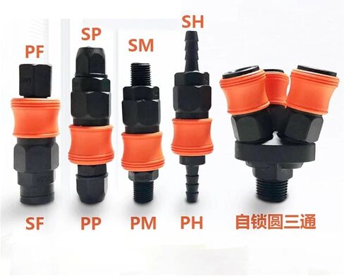 Plastic Steel Fittings Pneumatic Hose Compressor Connection Release Fitting PM/SM/PH/SH 1Pcs(PP and SP,20) in Kuwait
