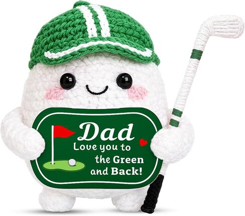Dad Gifts for Fathers Day, Funny Golf Daddy Gifts for Men, Positive Handmade Crochet First Father's Day Birthday Gift for Husband, Golf Ball Accessories Gift for Father Papa from Daughter Son Wife in Kuwait