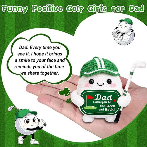 Dad Gifts for Fathers Day, Funny Golf Daddy Gifts for Men, Positive Handmade Crochet First Father's Day Birthday Gift for Husband, Golf Ball Accessories Gift for Father Papa from Daughter Son Wife in Kuwait
