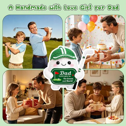 Dad Gifts for Fathers Day, Funny Golf Daddy Gifts for Men, Positive Handmade Crochet First Father's Day Birthday Gift for Husband, Golf Ball Accessories Gift for Father Papa from Daughter Son Wife in Kuwait