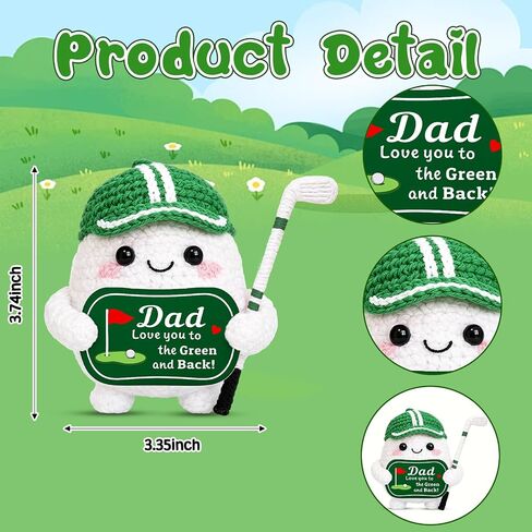 Dad Gifts for Fathers Day, Funny Golf Daddy Gifts for Men, Positive Handmade Crochet First Father's Day Birthday Gift for Husband, Golf Ball Accessories Gift for Father Papa from Daughter Son Wife in Kuwait