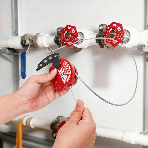 Jucoan 6 حزمة قفل كابل Tagout للقفل، 7.9 قدم كابل فولاذي قابل للتعديل مع 4 فتحات قفل، قفل كابل متوافق مع OSHA مطلي بالفينيل للصمامات والمفاتيح وصيانة إصلاح المعدات in Saudi Arabia