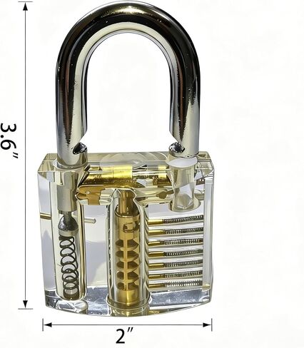 Clear Acrylic Practice Training Padlock for Cabinet, Toolbox & Storage Door | Clear acrylic body lets you see internal lock structure, great for lock practice. daily training use. in Kuwait