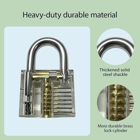 Clear Acrylic Practice Training Padlock for Cabinet, Toolbox & Storage Door | Clear acrylic body lets you see internal lock structure, great for lock practice. daily training use. in Kuwait