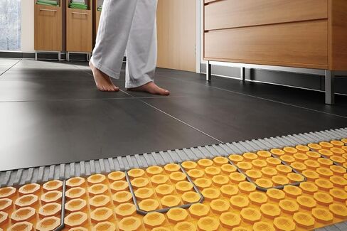 مجموعة كابلات التدفئة الأرضية الكهربائية Schluter Ditra-Heat-E-HK مع أجهزة استشعار لدرجة الحرارة - مثالية لأرضيات البلاط الداخلية - الحد الأدنى من EMF، كابلات زوجية ملتوية، 120 فولت، 35.3 قدم - DHEHK12011 in Kuwait