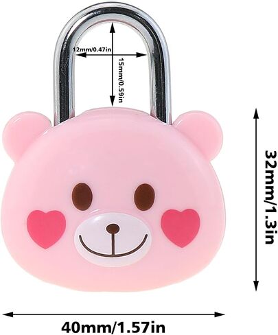 Cute Cartoon Animal Padlock Combination Lock Padlock with Key Locker Luggage Bag Mini Padlock Suitable for Pole Box Locker Drawer in Kuwait