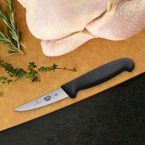 Victorinox Fibrox 3 Piece Chef's Set - Carving and Paring Knives, Black | Professional grade NSF approved cutlery featuring ergonomic non-slip handles and dishwasher safe stainless steel blades in Kuwait