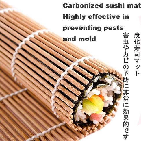 4 PCS Bamboo Sushi Rolling Mat, Sushi Roller, Sushi Maker, Bamboo Mat For Making Perfect Sushi Roll & Kimbap, Reusable & Beginner Friendly Kitchen Essential in Kuwait