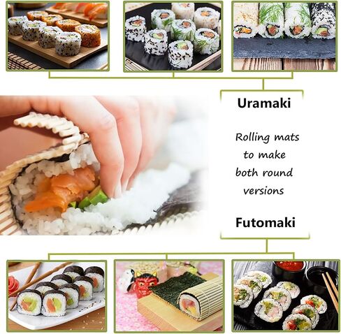4 PCS Bamboo Sushi Rolling Mat, Sushi Roller, Sushi Maker, Bamboo Mat For Making Perfect Sushi Roll & Kimbap, Reusable & Beginner Friendly Kitchen Essential in Kuwait