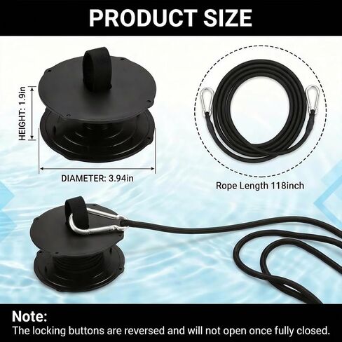 MEITITI Water Mat Tether and Anchor Kit with 118 Inch Heavy Duty Bungee Cord,Universal Floating Water Mat Tether Kit,Inflatable Lake Pad Anchor Straps and Rustproof Grommets,for All Foam Water Pads in Kuwait