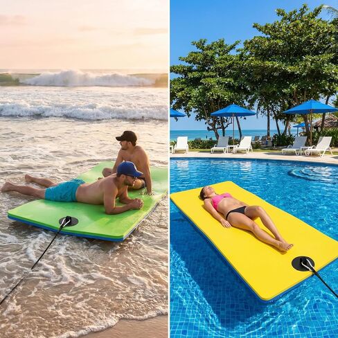 MEITITI Water Mat Tether and Anchor Kit with 118 Inch Heavy Duty Bungee Cord,Universal Floating Water Mat Tether Kit,Inflatable Lake Pad Anchor Straps and Rustproof Grommets,for All Foam Water Pads in Kuwait