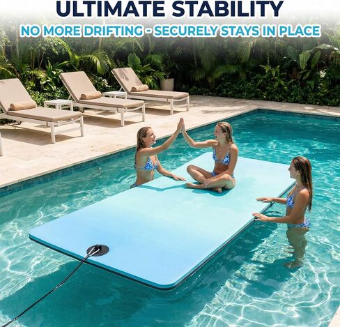 MEITITI Water Mat Tether and Anchor Kit with 118 Inch Heavy Duty Bungee Cord,Universal Floating Water Mat Tether Kit,Inflatable Lake Pad Anchor Straps and Rustproof Grommets,for All Foam Water Pads in Kuwait