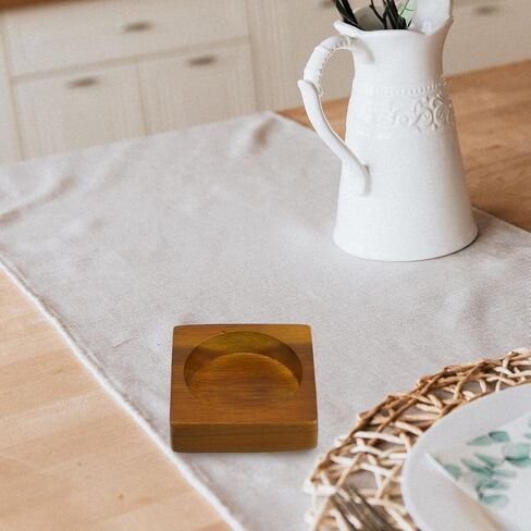 Salt and Pepper Tray, Wooden Grinder Base for Kitchen Counter, Acacia Wood Storage Holder for Salt Mill and Pepper Shaker, Non-Slip Countertop Organizer for Spice Set in Kuwait