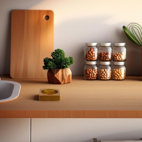 Salt and Pepper Tray, Wooden Grinder Base for Kitchen Counter, Acacia Wood Storage Holder for Salt Mill and Pepper Shaker, Non-Slip Countertop Organizer for Spice Set in Kuwait