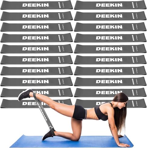DEEKIN 20 Pcs Resistance Bands Bulk Loop Resistance Exercise Bands for Working Out Stretch Yoga Starter Set Elastic Exercise Fitness Band Equipment for Home Fitness, Gym, Yoga in Kuwait