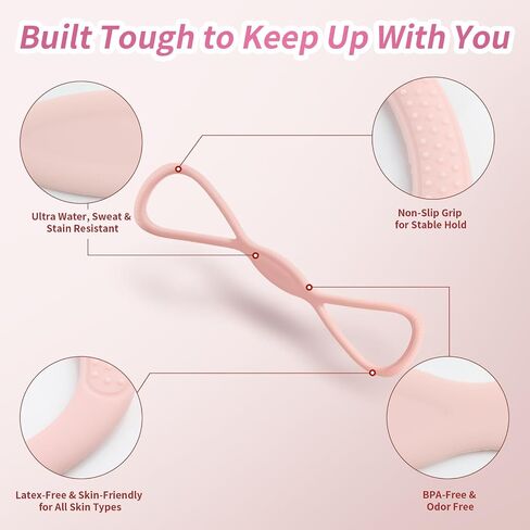 Figure 8 Resistance Band with Non-Slip Handles, Portable Exercise Band for Arms, Back & Full Body Workout, Durable Yoga Pilates Stretching Rope for Women, Home Gym & Physical Therapy in Kuwait