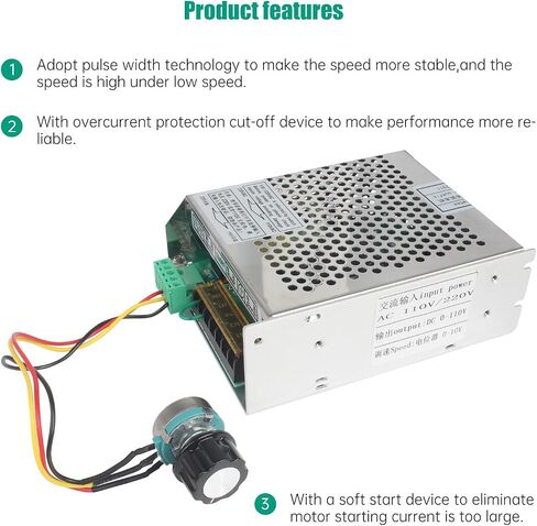 RATTMMOTOR 800W Mach3 Fuction CNC Spindle Motor Speed Controller 6A Power Supply Converter AC110V/220V Compatible with 800W Spindle Motor for CNC Router Milling Machine in Kuwait