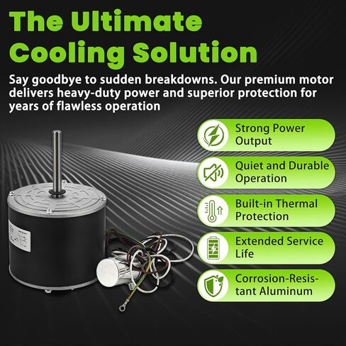 MOT18687 200-230 فولت 1/6 حصان استبدال محرك مروحة المكثف لمحرك Trane PSC محرك مروحة مكثف تيار متردد 825 دورة في الدقيقة استبدال محرك مروحة كهربائي # X70370246010 in Kuwait
