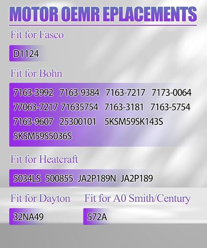 محرك مفتوح بعمود مظلل D1124 مقاس 3.3 بوصة مناسب لـ Fasco، 115 فولت 60 هرتز 1550 دورة في الدقيقة 1/20 حصان - استبدل ملف المبخر ومحرك مروحة التبريد in Kuwait