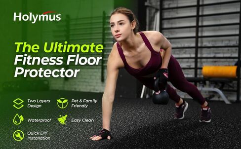 1/2in Thick 48 Sq Ft Rubber Top High Density EVA Foam Exercise Gym Mats Non-Slip 12 Pcs - Interlocking Puzzle Floor Tiles for Home Gym Heavy Workout Equipment Flooring - 24 x 24in Tile, Black & White in Kuwait
