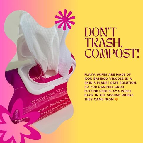 Eco-Friendly, Skin-Safe Bamboo Body Wipes. Extra Large, Extra Thick. 30 count. in Kuwait