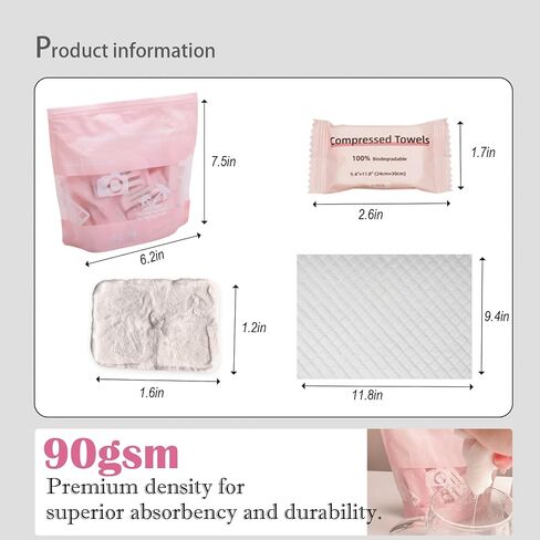 Extra Thick Compressed Face Towels, 30 Pack Disposable Facial Cloths, 9.4"x11.8" Large 90gsm Nonwoven Wipes, Travel Portable, Dry/Wet Use, Soft Lint-Free Cleansing Towel for Sensitive Skin in Kuwait