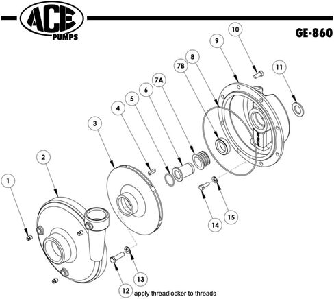 Ace Pump Centrifugal Pump 2" NPT Suction x 1.50" NPT Discharge LE GE-860-LE in Kuwait