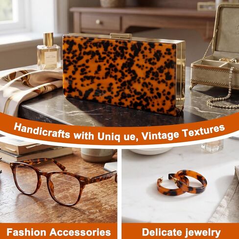 Novabright 2 Pcs 18"x12" Tortoise Shell Cast Acrylic Sheet 1/8 (3mm) Thick Tortoise Shell Leopard Cast for DIY Jewelry Laser Cutting Artwork Design Home Craft Making Hair Clips Eyeglass Frame in Kuwait