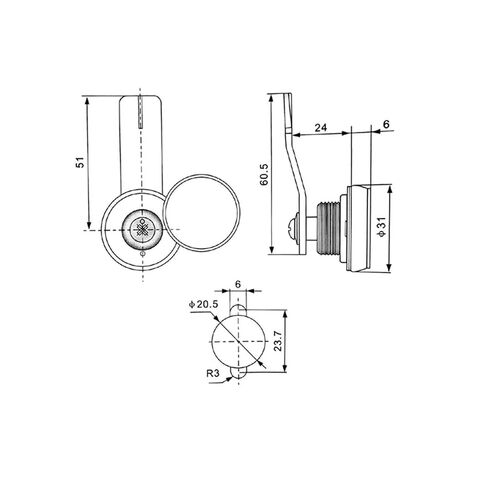 A-400-1 Cross Copper Core Lock Electric Cabinet Distribution Box A-40 Outdoor 1Pcs(Zinc Alloy Cylinder) in Kuwait