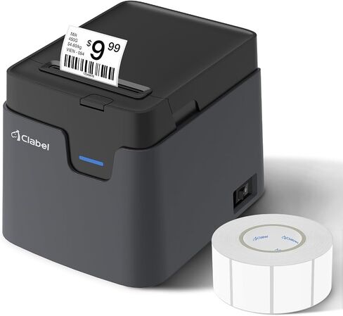 CLABEL Label Maker, Thermal Barcode Printer with No Bound Consumables, Bluetooth & USB Connection, Supports Various Sized 0.98"-1.96", Label Printer for Small Business in Saudi Arabia