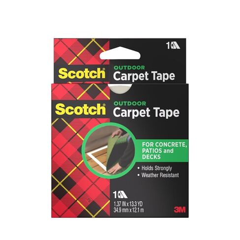 Scotch 3M Double-Sided Carpet Tape 1.3 in x 40 ft Rolls, 2 Pack | Heavy Duty Indoor/Outdoor, Rug Gripper for Hardwood, Vinyl, Tile & Concrete Floors, Non-Slip Adhesive, For Area Rugs and Mats in Kuwait