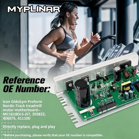 MC1618DLS 386762 Treadmill Control Board Motherboard, Fit for Icon GldsGym Proform Nordic-Track Treadmill Motor Controller, Replace# ZC0547 398056 386816 398076 (Black Sockets) in Kuwait
