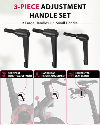 3Pack Metal L-Handle Adjustment Lever Set Compatible with Peloton Bike and Bike+ Seat and Handlebar Adjustment, Includes Screws and Grip in Kuwait