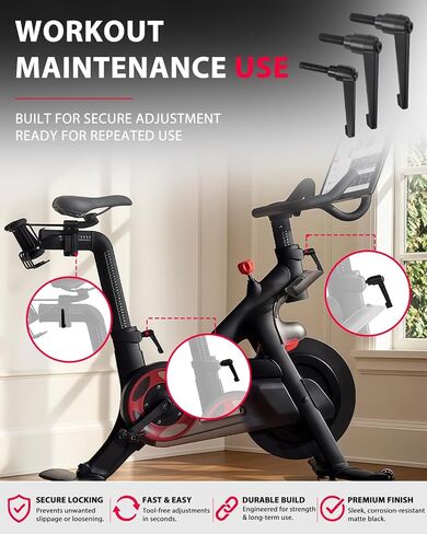 3Pack Metal L-Handle Adjustment Lever Set Compatible with Peloton Bike and Bike+ Seat and Handlebar Adjustment, Includes Screws and Grip in Kuwait