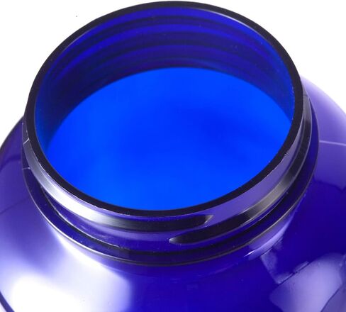 JUVITUS (6 pack) 8 oz Cobalt PET Plastic Packer Bottle with Black Ribbed Lid + Labels in Kuwait