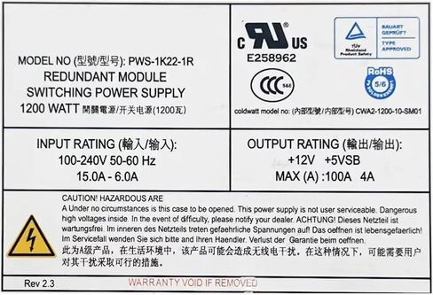 Ultra-Micro Server Power PWS-1K22-1R 1200W redundant Power Supply Module in Kuwait