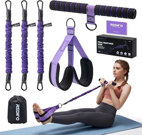 Pedal Resistance Band with Handle Multifunction Foot Resistance Bands in Kuwait