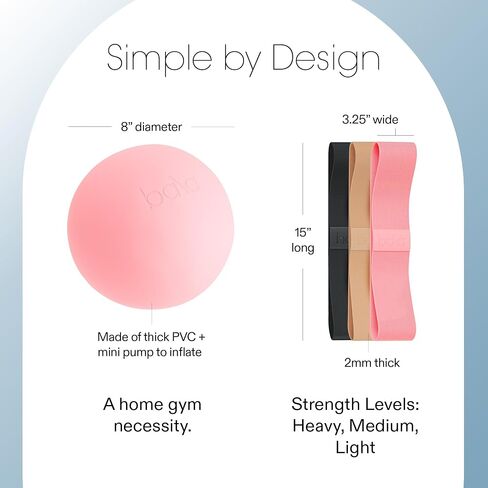 Bala Bands & Bala Balls Home Workout Equipment Bundle - Blush in Kuwait