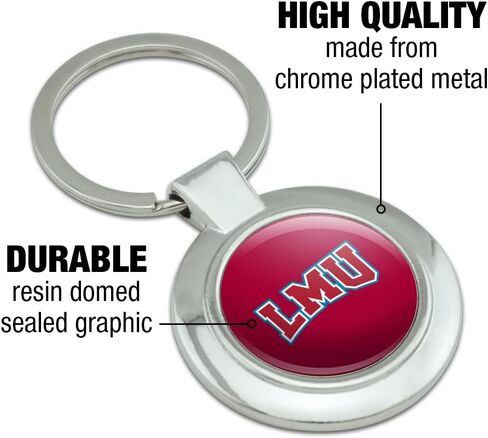 GRAPHICS & MORE Loyola Marymount University Primary Logo Keychain Classy Round Chrome Plated Metal in Kuwait