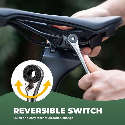 ROCKBROS Bike Repair Tool Kit Set,Portable Reversible Ratchet Set,Multi functional bicycle Repair Tool Set with 8 Bits in Kuwait