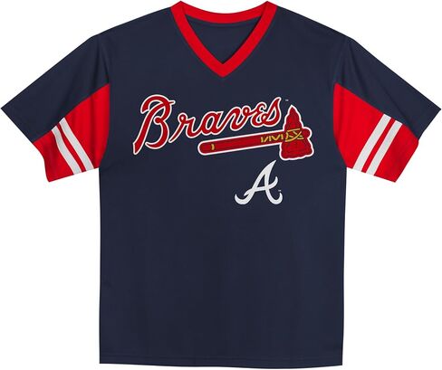 MLB Toddler 2T-4T Officially Licensed Team Color Primary Logo Baseball Fashion Top V-Neck Jersey in Kuwait