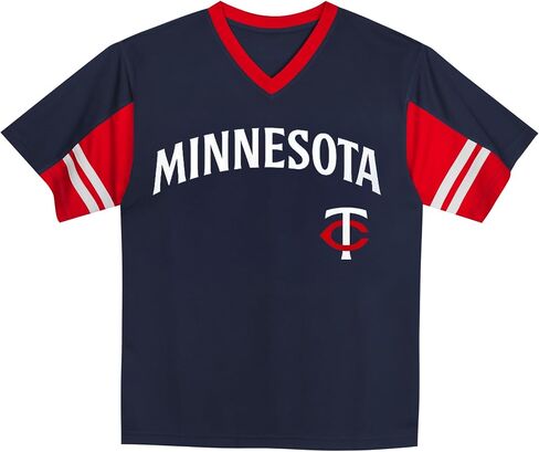 MLB Toddler 2T-4T Officially Licensed Team Color Primary Logo Baseball Fashion Top V-Neck Jersey in Kuwait