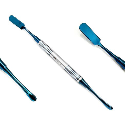 مجموعة مصعد سمحاقي للأسنان مكونة من 4 قطع مطلية بالتيتانيوم الأزرق | Prichard Molt Buser Surgical Elevators | Stainless Steel Implant Instruments Autoclavable in Kuwait